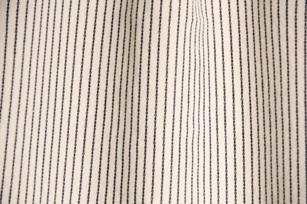 Denim // Atelier Jupe // White and Navy Striped Cotton Jeans