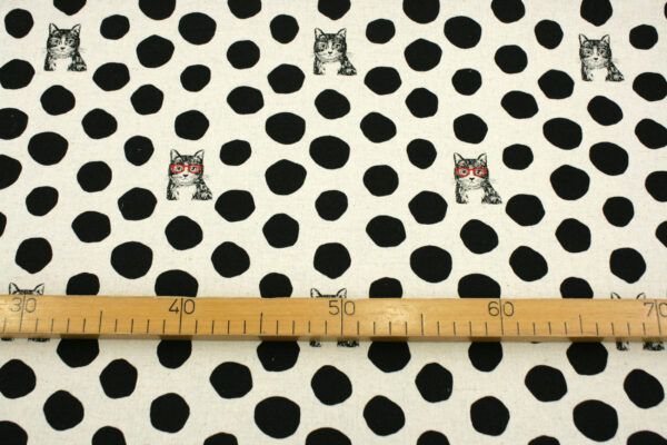 Canvas // Kokka  // Neko Noe // Cats Black Natural – Bild 3