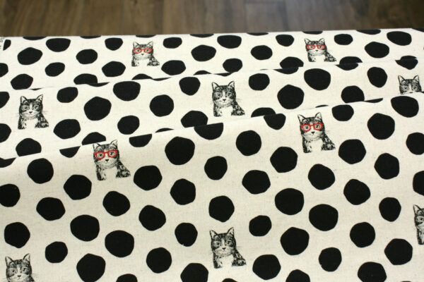 Canvas // Kokka  // Neko Noe // Cats Black Natural – Bild 2