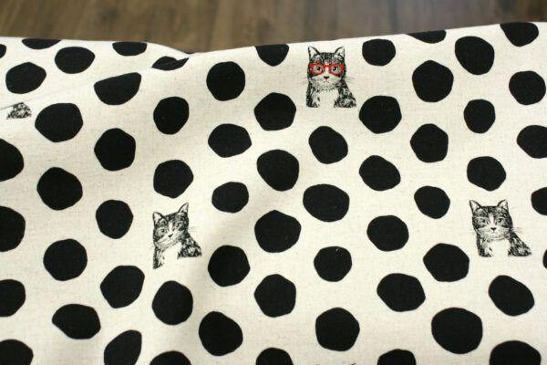 Canvas // Kokka  // Neko Noe // Cats Black Natural – Bild 4
