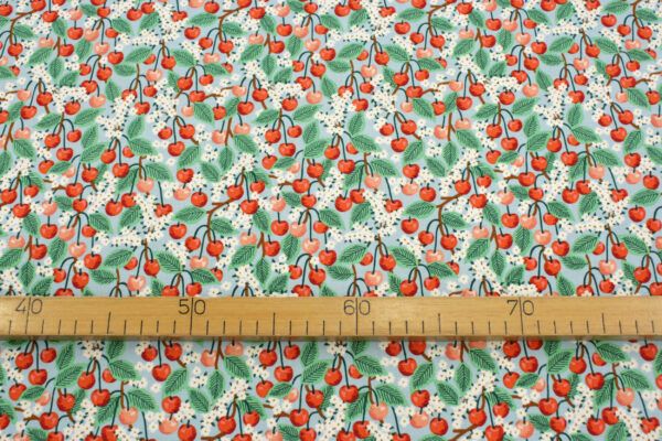 Popeline // Rifle Paper Co. // Cherry Blossom // Light Blue – Bild 2