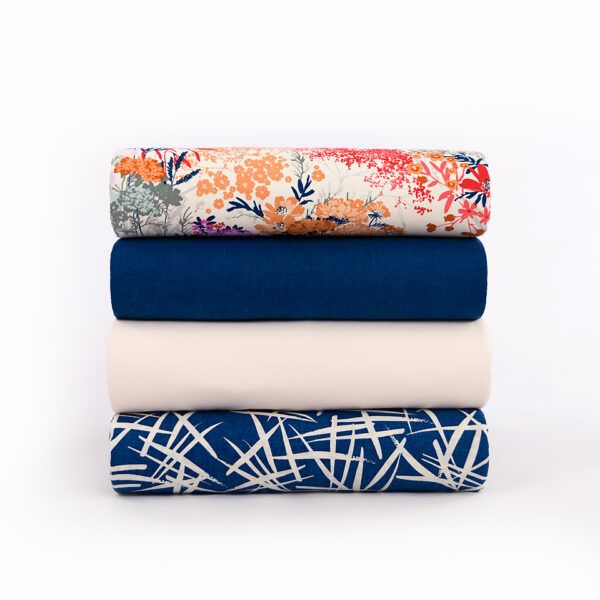 Leinen Viskose Mix // SYAS // Ink Strokes // Set Sail Blue – Bild 8