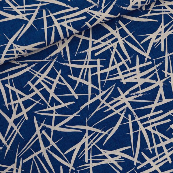 Leinen Viskose Mix // SYAS // Ink Strokes // Set Sail Blue