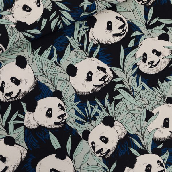 French Terry // SYAS // Panda Party // Black