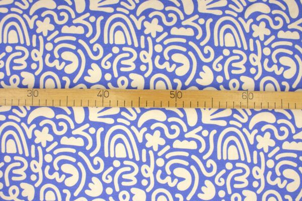 Viskosecrepejersey // Summer Vibes // Blue and Cream – Bild 4
