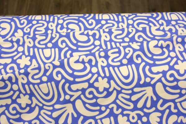 Viskosecrepejersey // Summer Vibes // Blue and Cream – Bild 3