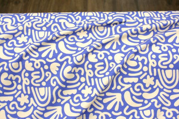 Viskosecrepejersey // Summer Vibes // Blue and Cream – Bild 2