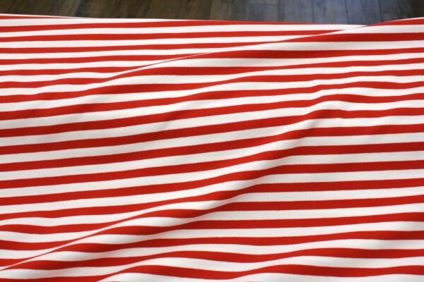 Baumwolljersey // Streifen Breit // Rot Weiss – Bild 4