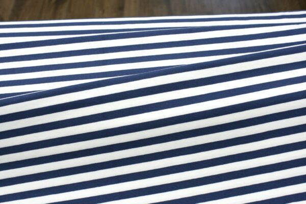 Baumwolljersey // Streifen Breit // Indigo – Bild 3
