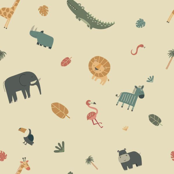 Beschichteter Stoff // Aqua Protect // Tiere Beige