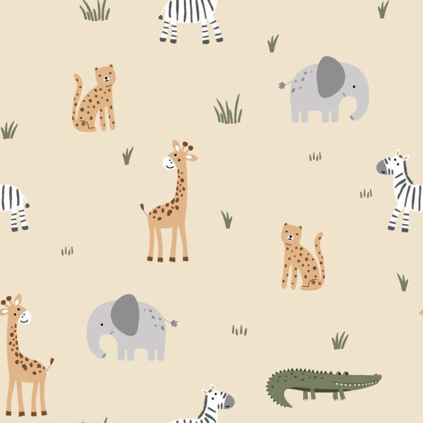 Baumwolljersey // Tiere Beige