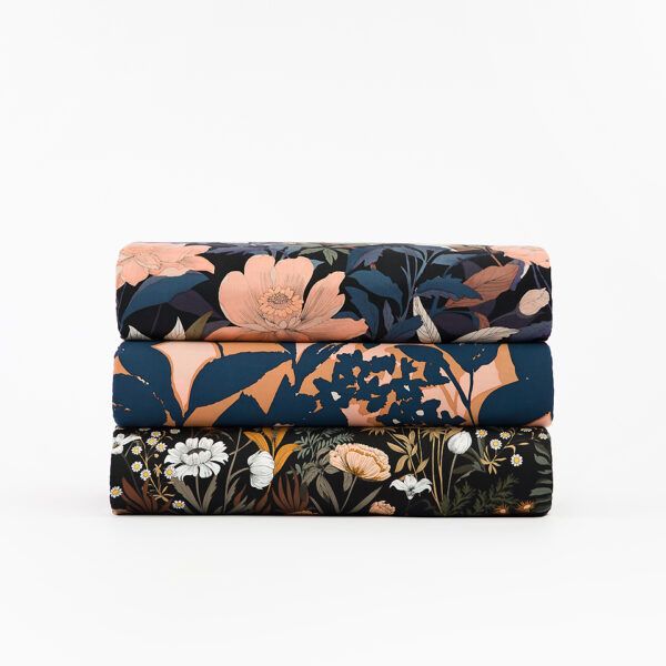 EcoVero™️ Satin Viskose // SYAS // Evening Meadow // Black – Bild 4