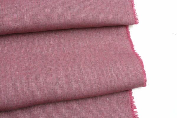 Leinen Chambray // Cross Dye // Rosa-Grau – Bild 5