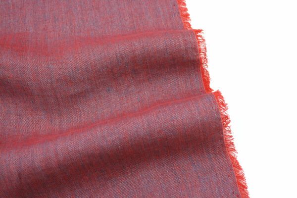 Leinen Chambray // Cross Dye // Rot-Blau – Bild 3