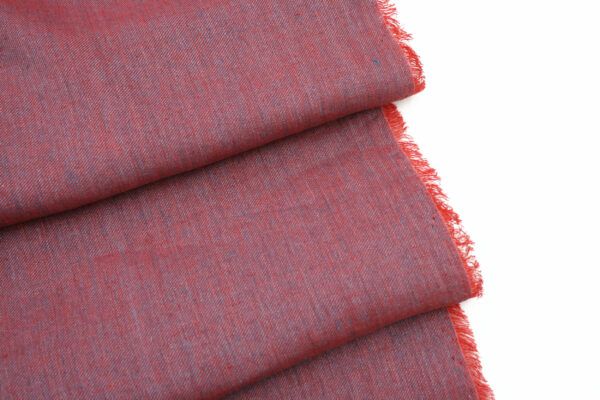 Leinen Chambray // Cross Dye // Rot-Blau – Bild 4
