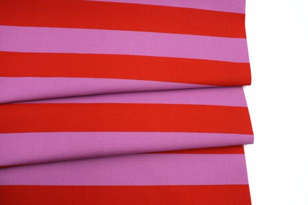 Baumwoll Canvas // Stripes // Rot-Pink – Bild 4