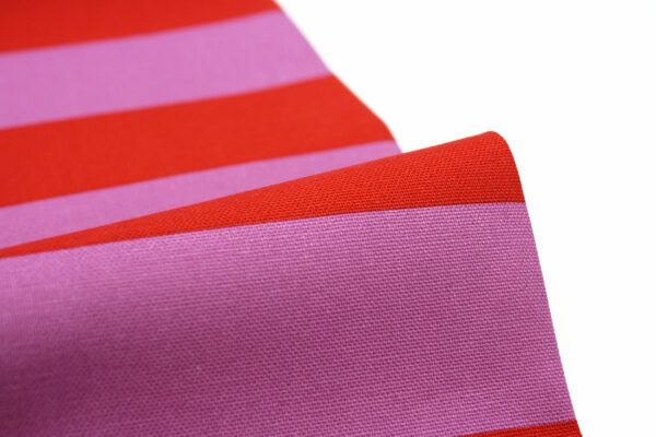 Baumwoll Canvas // Stripes // Rot-Pink – Bild 3