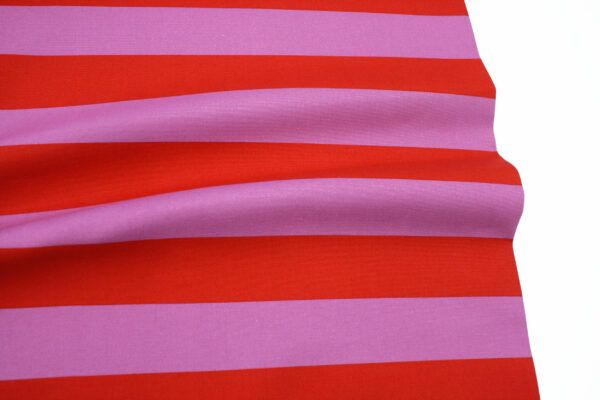 Baumwoll Canvas // Stripes // Rot-Pink – Bild 2