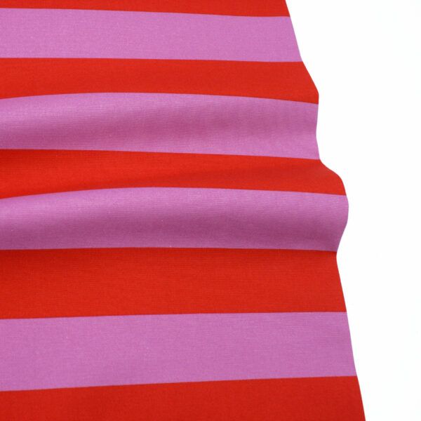 Baumwoll Canvas // Stripes // Rot-Pink