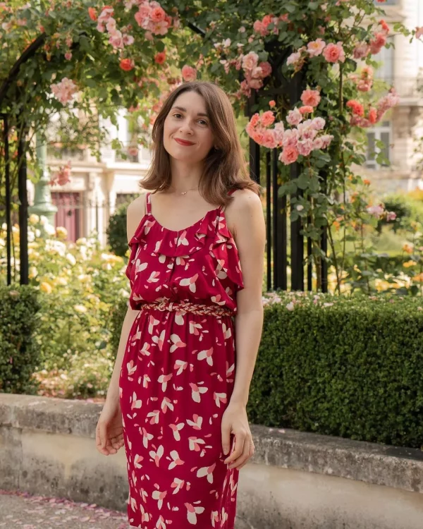 Viskosecrepe // Eglantine et Zoé // Blüten Granatapfel – Bild 4