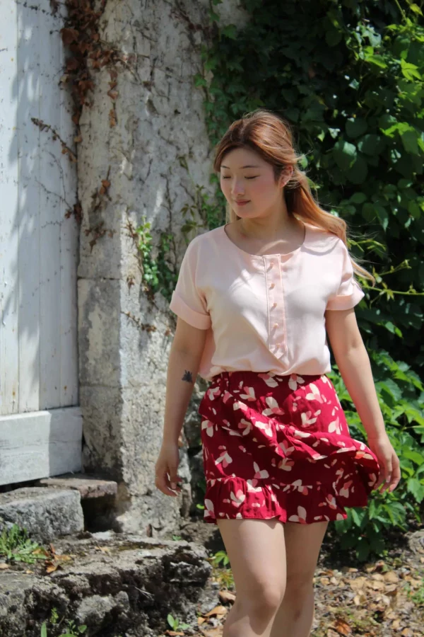 Viskosecrepe // Eglantine et Zoé // Blüten Granatapfel – Bild 2