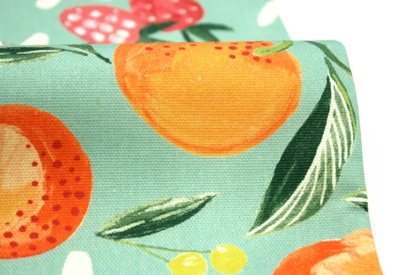 Dekostoff // Möbelstoff // Orange Blossom // Jade – Bild 2