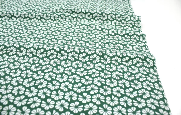 Baumwolljersey // Blumen // Grün Weiß – Bild 3