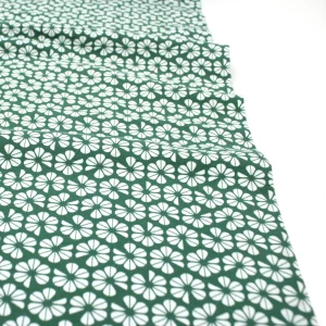 Baumwolljersey // Blumen // Grün Weiß