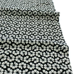 Baumwolljersey // Blumen // Schwarz Beige