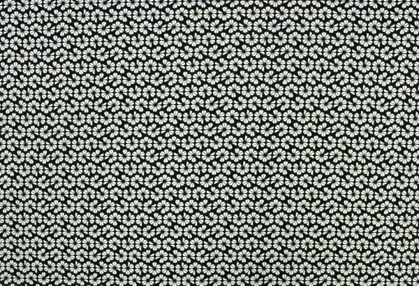 Baumwolljersey // Blumen // Schwarz Beige – Bild 3