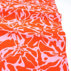 Musselin // Abstrakt Flowers // Red Pink