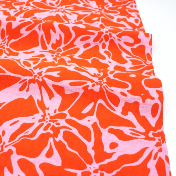 Musselin // Abstrakt Flowers // Red Pink