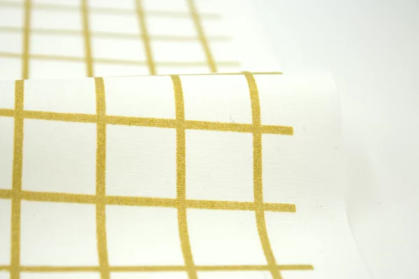 Beschichteter Stoff // Wachstuch // Karo // Gold Weiß – Bild 3