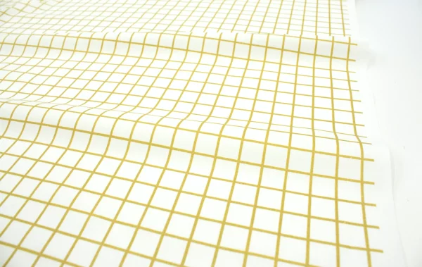Beschichteter Stoff // Wachstuch // Karo // Gold Weiß – Bild 2