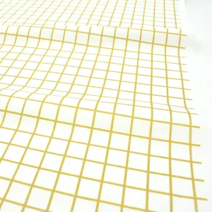 Beschichteter Stoff // Wachstuch // Karo // Gold Weiß