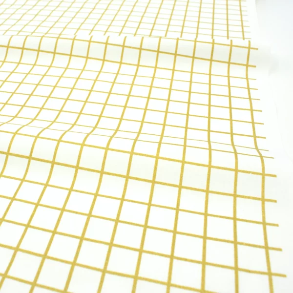 Beschichteter Stoff // Wachstuch // Karo // Gold Weiß