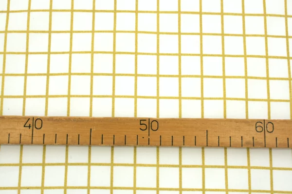 Beschichteter Stoff // Wachstuch // Karo // Gold Weiß – Bild 5
