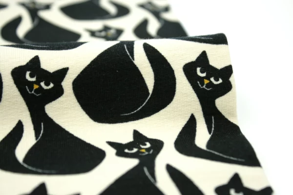 French Terry geraut // Black Cats – Bild 3
