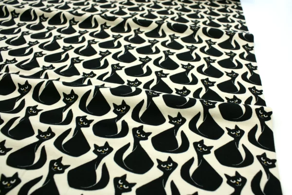 French Terry geraut // Black Cats – Bild 2