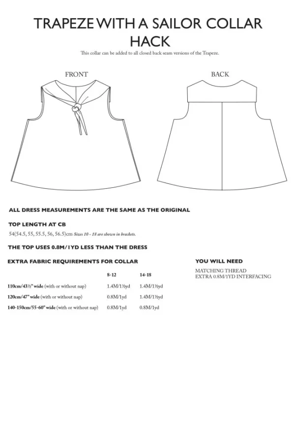 Schnittmuster // Merchant & Mills // Trapeze Pattern Additions PDF – Bild 20