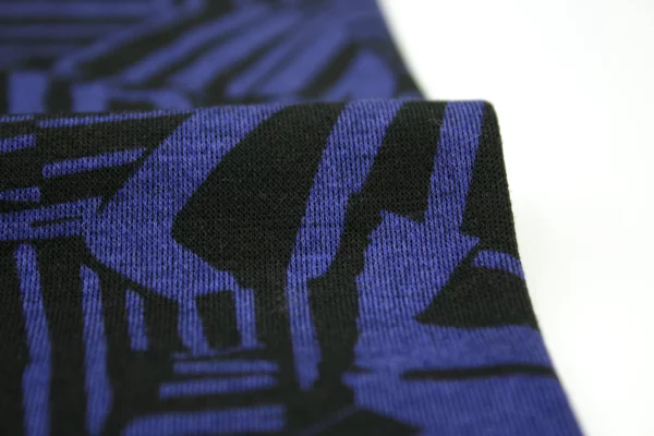Viskosestrickjersey // Doubleface // Blue Pattern – Bild 4