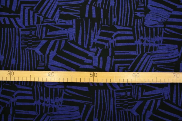 Viskosestrickjersey // Doubleface // Blue Pattern – Bild 3