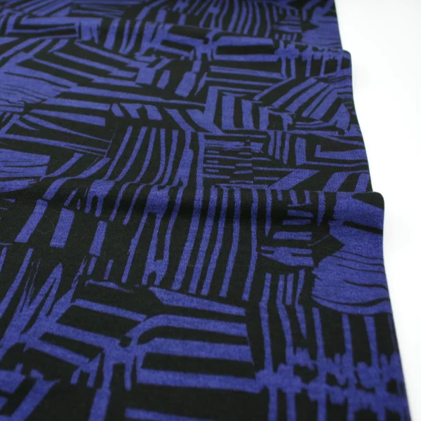 Viskosestrickjersey // Doubleface // Blue Pattern