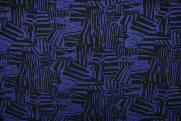 Viskosestrickjersey // Doubleface // Blue Pattern – Bild 6