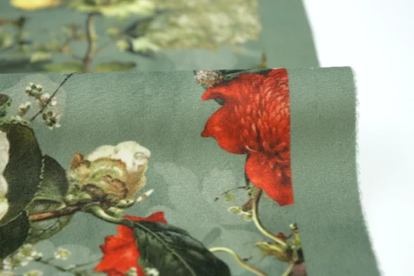 Dekostoff // Samt // Blumen // Mint – Bild 3