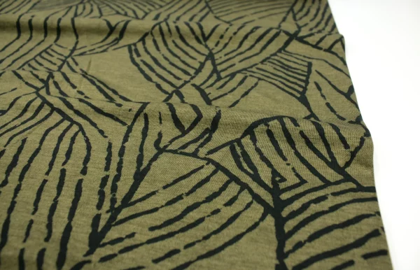 Viskosestrickjersey // Doubleface // Green Pattern – Bild 4