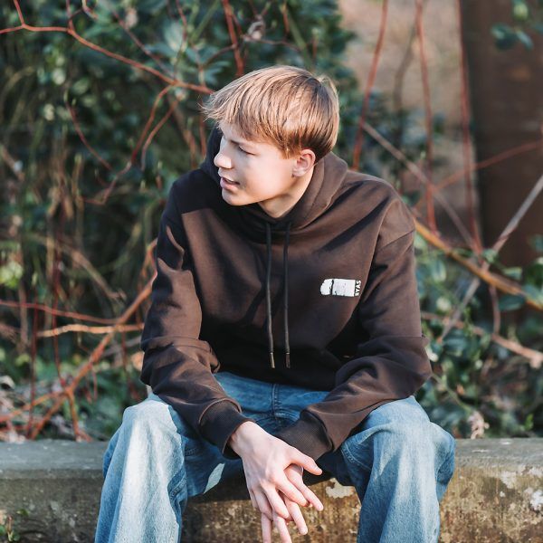 French Terry // Extrabreit // SYAS // 3-Fädig Black – Bild 5