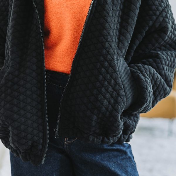 Baumwoll Stepper // Extrabreit // SYAS // Quilted Piqué Knit // Black – Bild 6