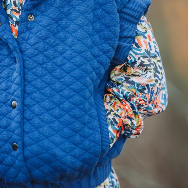 Baumwoll Stepper // Extrabreit // SYAS // Quilted Piqué Knit // Surf The Web Blue – Bild 5