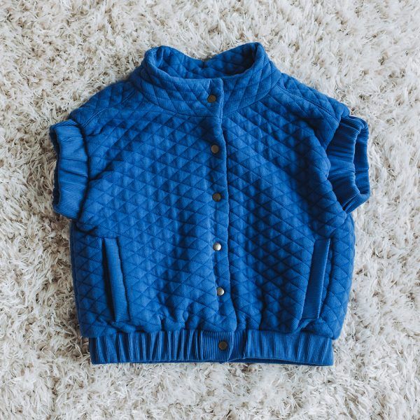 Baumwoll Stepper // Extrabreit // SYAS // Quilted Piqué Knit // Surf The Web Blue – Bild 4
